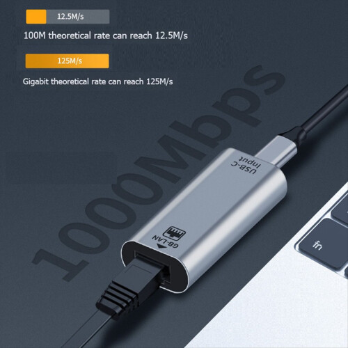 USB C 1000 Mbps Ethernet-adapter Type-C til RJ45-port Gigabit 2