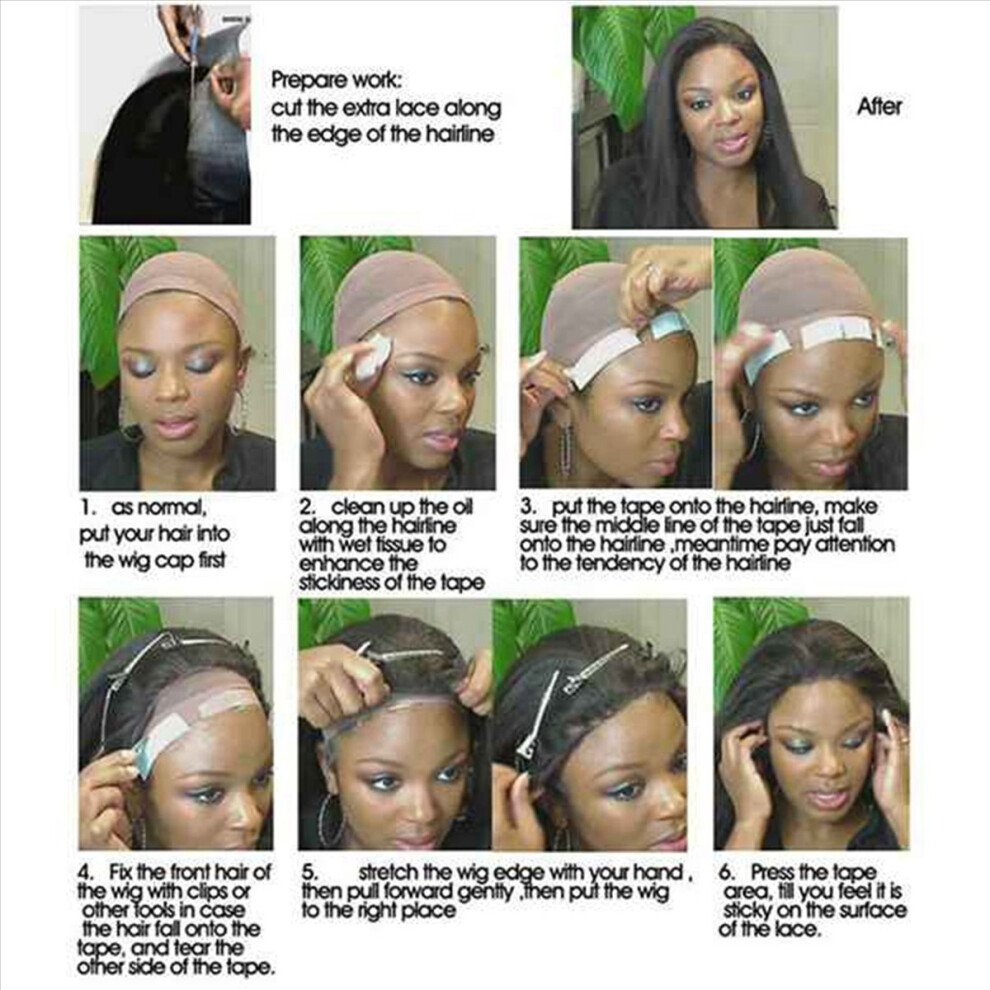Unisex 36Pc/Lot Fixed Wigs Tape Double Adhesive Extension Hair Strips