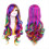Parrucca lunga riccia da donna arcobaleno, per cosplay, capelli da 70 cm 1