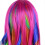 Parrucca lunga riccia da donna arcobaleno, per cosplay, capelli da 70 cm 6
