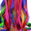 Parrucca lunga riccia da donna arcobaleno, per cosplay, capelli da 70 cm 5