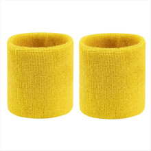 1 Pairs Wrist Sweatband Sports Wristband for Men Women Tennis Yellow