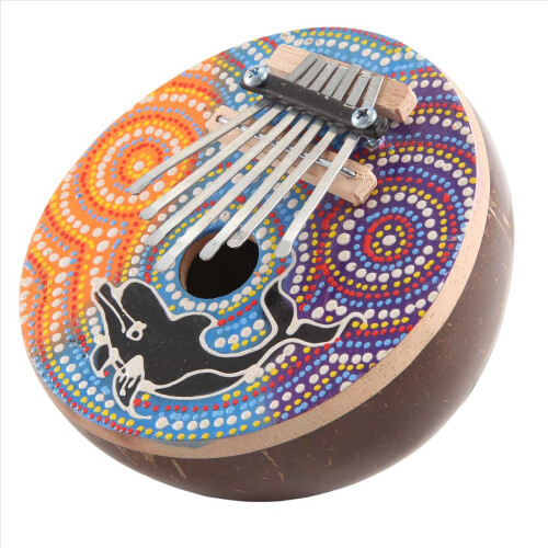 Φορητό Kalimba Mbira με ρυθμιζόμενο κέλυφος καρύδας 7 πλήκτρων 1