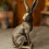 Gold Hare Ornament, Sitting Hare Antique Finish 7