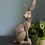 Gold Hare Ornament, Sitting Hare Antique Finish 5