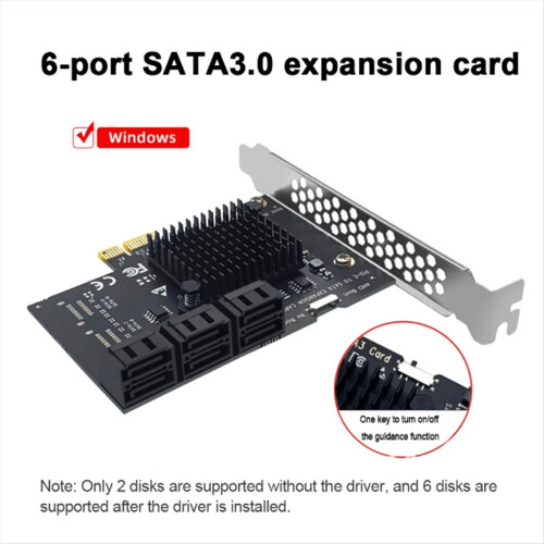 PCI-E udvidelseskort PCI-E X1/X4 til SATA3.0 6-ports riseradapter 2