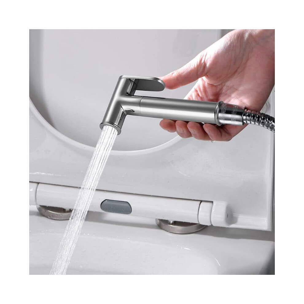Portable Black/Chrome Bathroom Bidet Spray Kit With Brass Valve Handheld Jet Sprayer For Anal Cleansing Hygiene