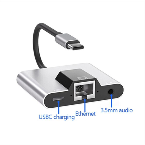 Type-C til Ethernet LAN netværksadapter hub til bærbar computer mobiltelefon 2