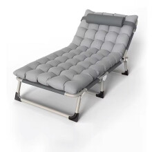 (Default) Folding Lounge Chair with Mattress, 4 Position Adjustable Folding Sleeping Bed Cot Chaise Lounge Chairs Perfect for Sunbathing, Camping,