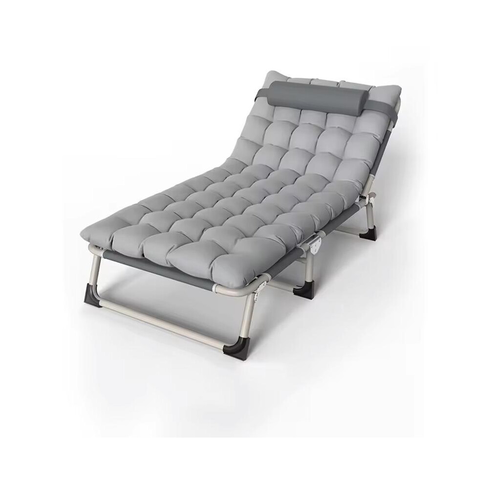 (Default) Folding Lounge Chair with Mattress, 4 Position Adjustable Folding Sleeping Bed Cot Chaise Lounge Chairs Perfect for Sunbathing, Camping,-image-OPC-PMD6RQB-NEW