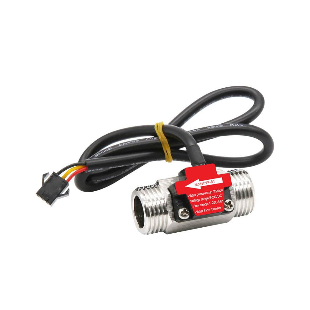 Turbine Flowmeter Dc3.5-24V, Dn15, G1/2 Stainless Steel Water Flow Sensor, Heater Flow Sensor, 1-25 L/Min, 200Mm Length 9393856549818