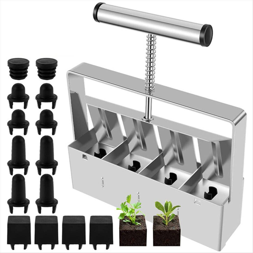 Soil Blocker with Seed Pin, Handheld Soil Blocking Tool