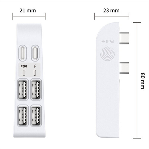 Για λεπτό 6-σε-1 USB 2.0 HUB Data Transfer Extender, λευκό 2