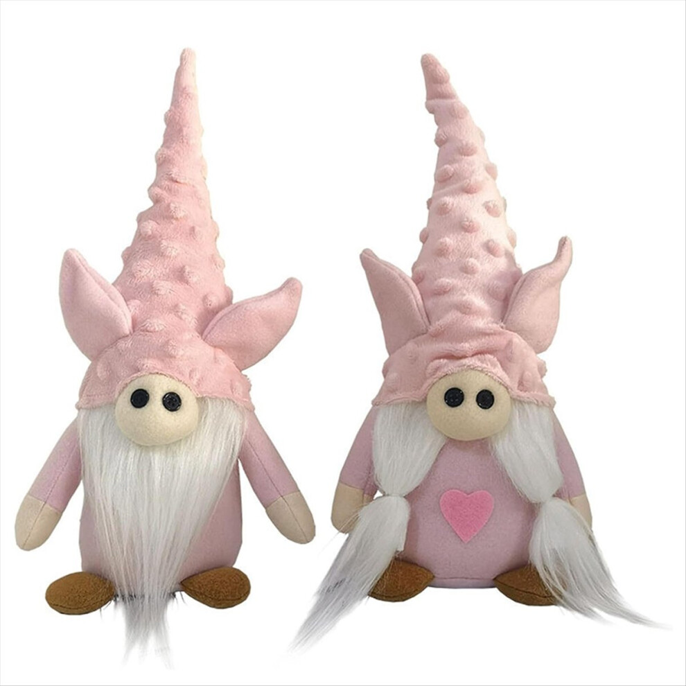 Plush Pig Doll, Handmade Decoration Faceless Doll Dwarf Figurine Pink