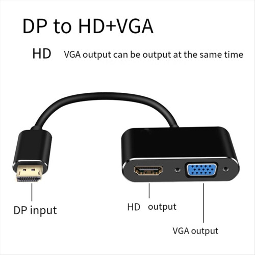 DP σε συμβατό με σταθμό σύνδεσης VGA 2 σε 1 από κράμα αλουμινίου 2