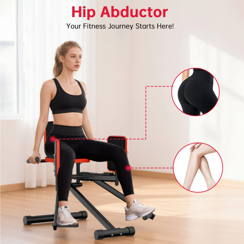 （Black and Red）Leg Trainer Hip Abductor Machine 1