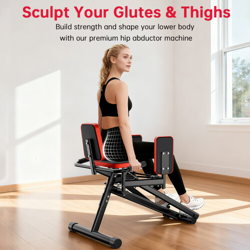（Black and Red）Leg Trainer Hip Abductor Machine 2