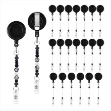 Clip retráctil para carrete de insignia con cuentas, clip para insignia DIY, clip retráctil