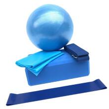 Yoga Ball Set Block Kit Portable 5-Piece Yoga Gear For Home Workouts Blue Multi-Use Exercise Ball
