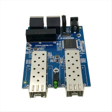 2RJ45 UTP 2SFP Fiber Gigabit Fiberoptisk Mediekonverter