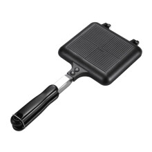 Non Stick Double Sided Sandwich Maker Pan With Aluminum Alloy Griddle For Induction And Gas Cookers Black Easy To Clean