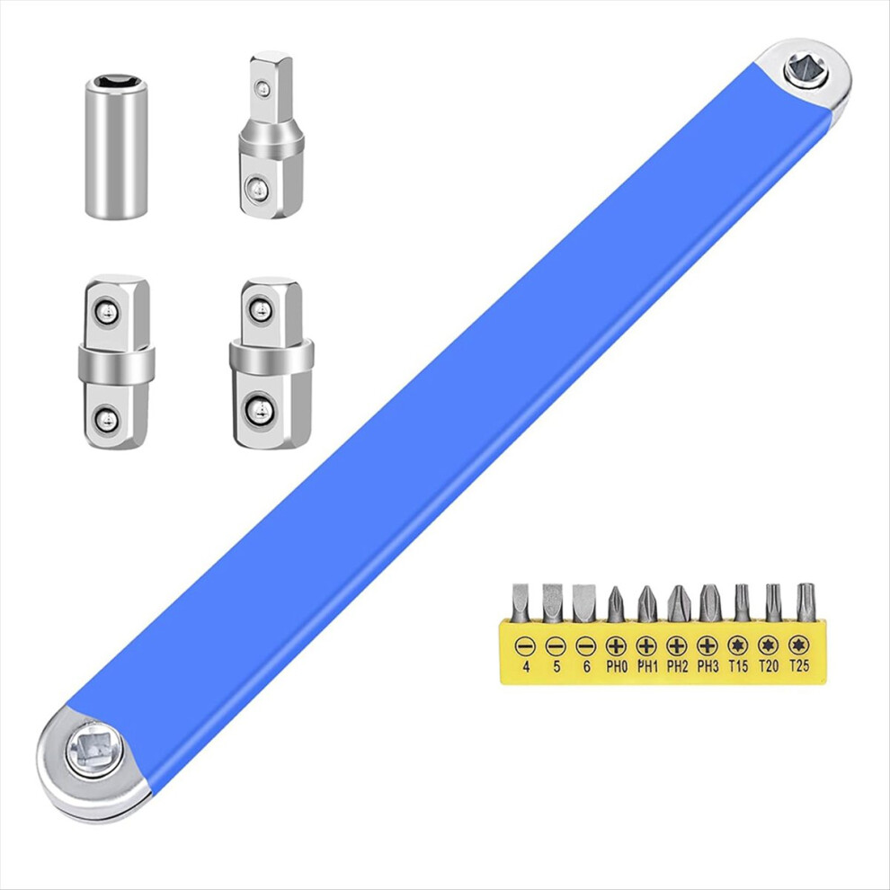 Wrench 15Inch 0 Degree Ratchet Tight Reach Extension Wrench Set 4711633226748