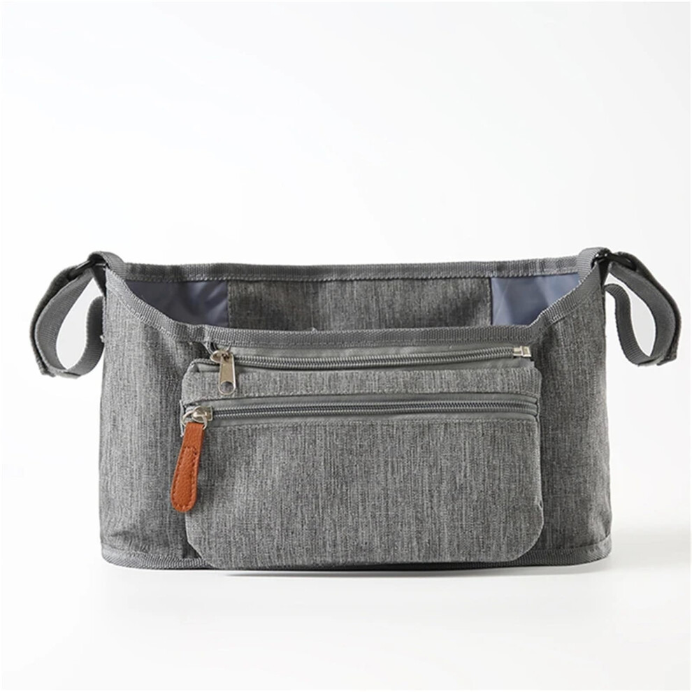 Stroller Bag Stroller Organizer Large Capacity Diaper Bag For Pram Travel Hanging Bottle Holder Grey