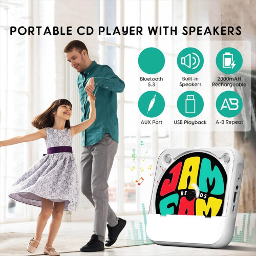 Φορητό CD Player με Bluetooth, Επαναφορτιζόμενο CD Player 1