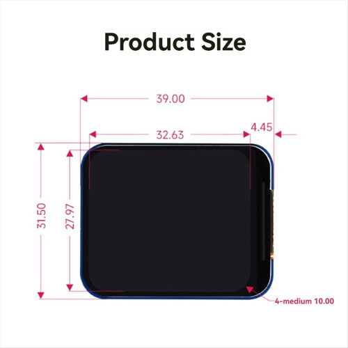 Résolution de l'écran LCD Interface SPI Écran couleur 262K 1
