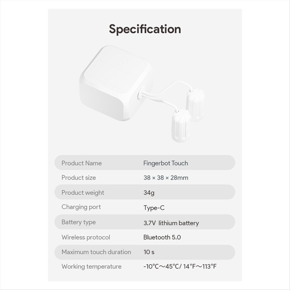 Tuya Fingerbot For Touch Screens Smart Life Ble Wireless Touch Switch 4711633251955