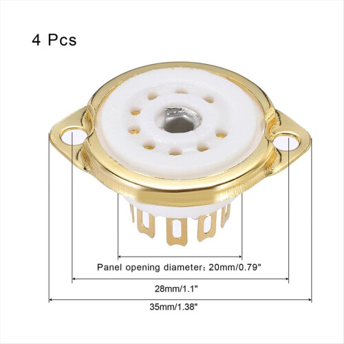 4Pcs 9pin Tube Socket Ceramic Tube Socket,Vacuum Protect Tube Socket 1