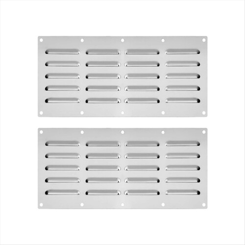 2 stk. ventilationspanel i rustfrit stål til grilltilbehør