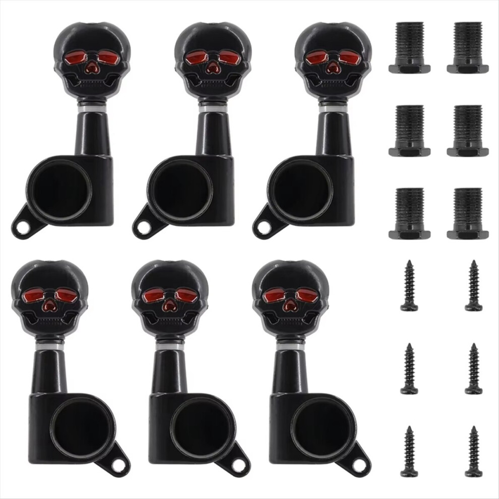 6PCS Skull Head Guitar Tuning Peg Replacement Parts 3L3R-image-OPC-PMD7DMM-NEW