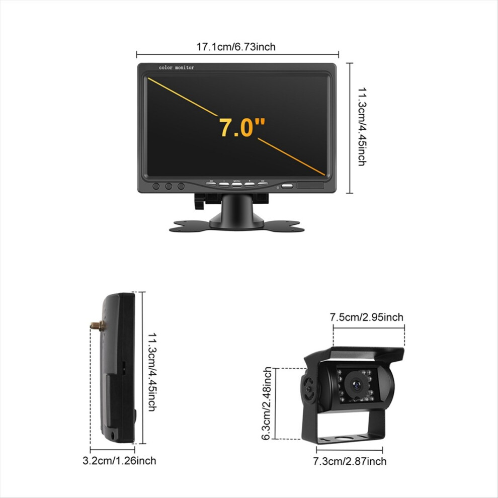Tft Lcd Monitor Night Vision Backup Parking Rear View Camera System 4711633260681