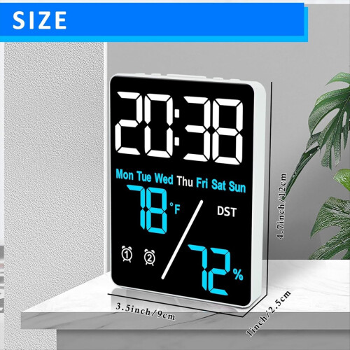 Digitalt rumtermometer, hygrometer, vækkeur til skrivebord, 1