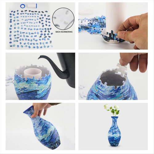 3D Βάζα Παζλ DIY Συνθέσεις λουλουδιών για σαλόνι Διακόσμηση σπιτιού B 2