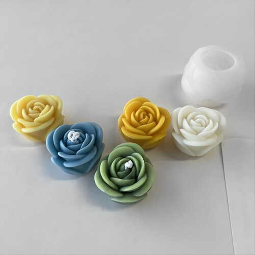3 PCS Flower Aromatherapy Candle Silicone Mold Rose Making Tools 1