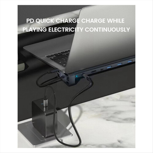Προσαρμογέας διαχωριστή πολλαπλών θυρών USB C Hub 10 σε 1 από USB TYPE-C σε 3.0USB 2