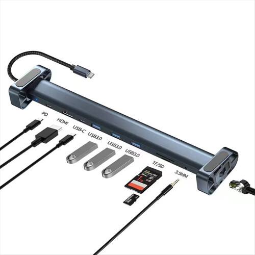 Προσαρμογέας διαχωριστή πολλαπλών θυρών USB C Hub 10 σε 1 από USB TYPE-C σε 3.0USB 1