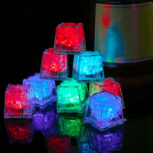 12PCS Wasserdichte LED Eiswürfel Bunte Langsam Blinkende A