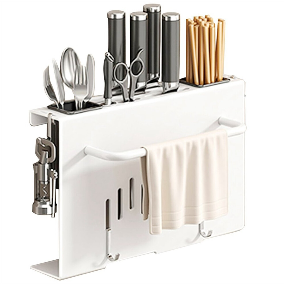 Utensil Holder,Kitchen Utensil Rack, with Chopping Board Holder White-image-OPC-PMD7N5C-NEW