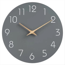 12 Inch Silent Non Ticking Wood Wall Clocks Battery Operated ,Grey