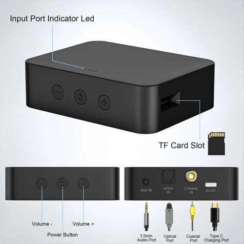Bluetooth 5.0-sender-mottaker for TV til hodetelefoner 2