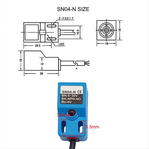 Inductieve nabijheidssensor SN04-N met TL PL SN-beugel (4-pack) 2