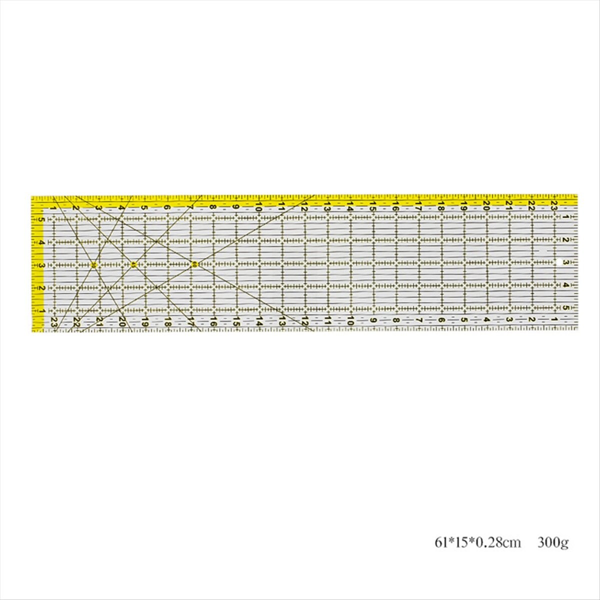 Règle De Quilting En Acrylique 20 Cm - Transparente, Graduée En Cm Et Angles - Pour Coupe Précise De Tissu
