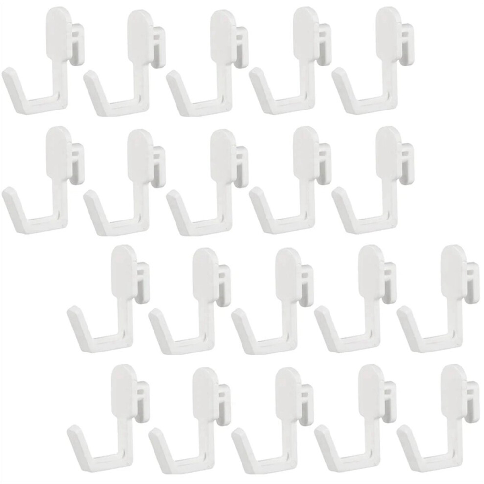 24Pcs Pegboard Hooks J Shape Pegboard Hook Peg Board Tool Parts-White 4713192279258
