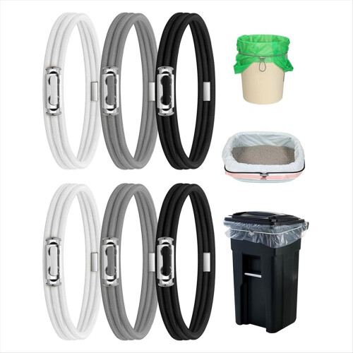 Lot de 6 sangles réglables pour poubelles de 8 à 33 gallons B 1