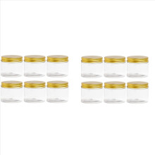 6 bucăți borcan de plastic cu capac, borcan transparent cu capac, borcan de plastic