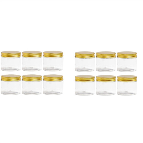 6 bucăți borcan de plastic cu capac, borcan transparent cu capac, borcan de plastic