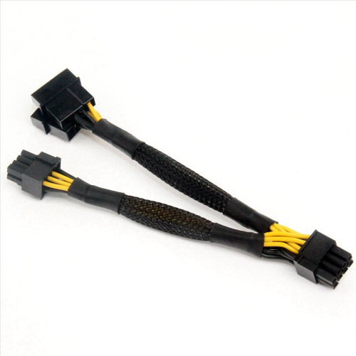 Dobbelt 4-bens IDE Molex til GPU dobbelt (6+ 2)-bens strømforsyningskabeladapter 2